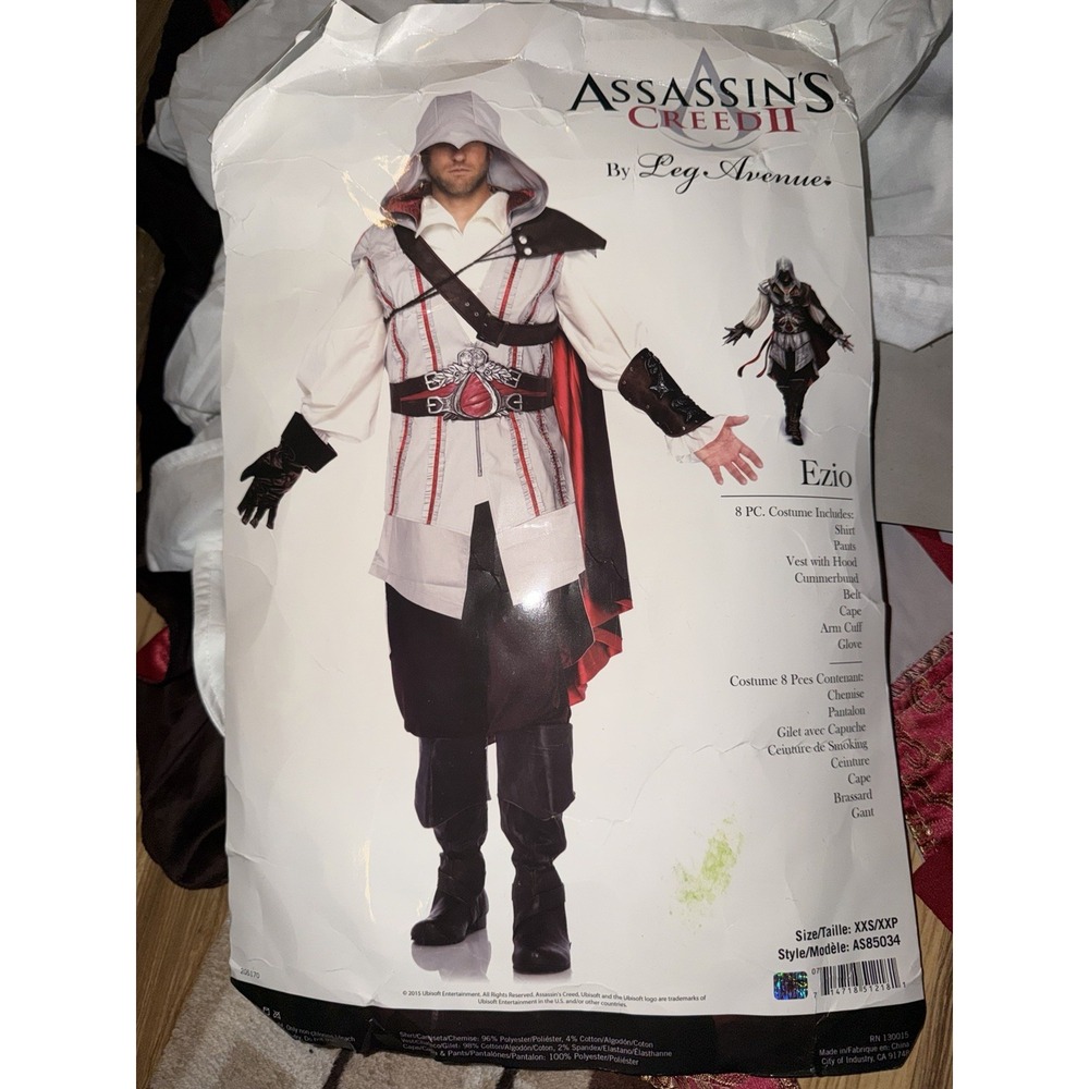 NEW Assassin's Creed II Ezio Leg Avenue Costume Cosplay Sz XXS Halloween 2015